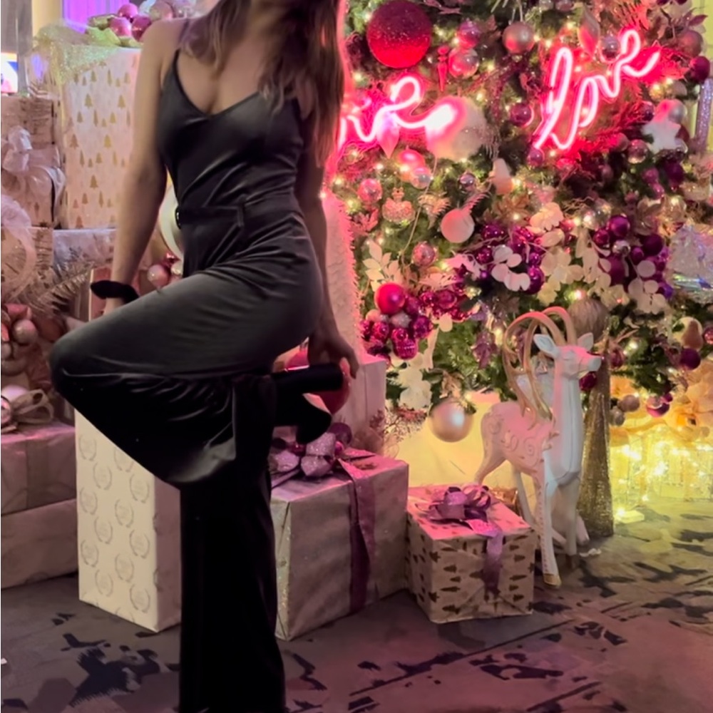 Elegant grey Satin Jumpsuit